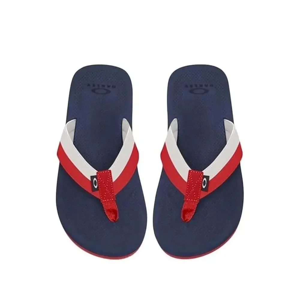 OAKLEY BURKE Men's Flip-Flop Sandals - Red/White/Blue Size 12 NWT